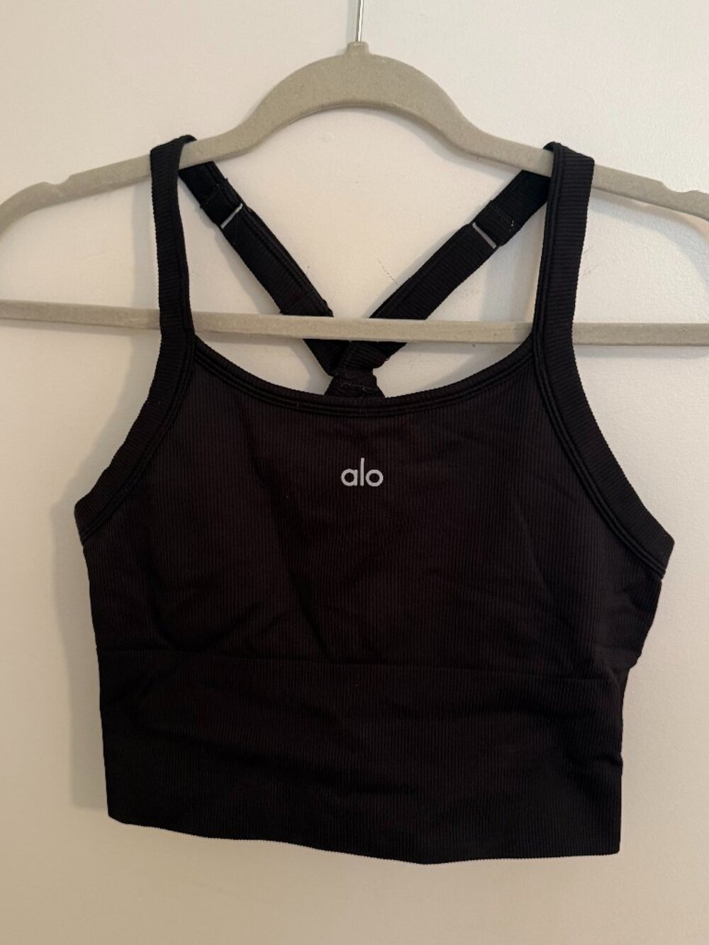 ALO Seamless Ribbed Favorite Bra Tank - Black